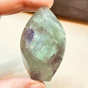 Rainbow Fluorite Faceted Freeform Crystal Spiritual Clarity Focus Green Purple